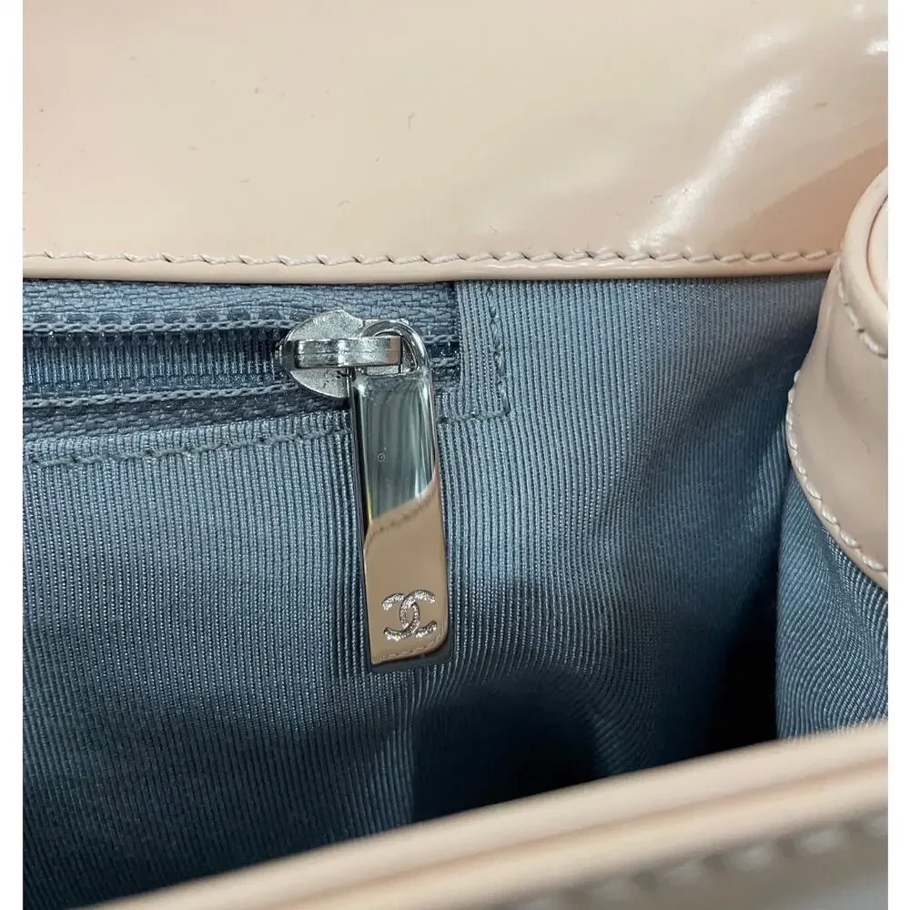 Chanel Reverso Boy Bag Pink Patent With COA And Dust bag - Picture 12 of 16